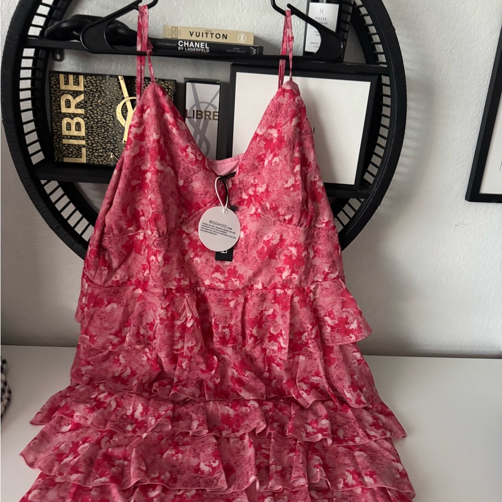 Boohoo Pink Patterned Dress